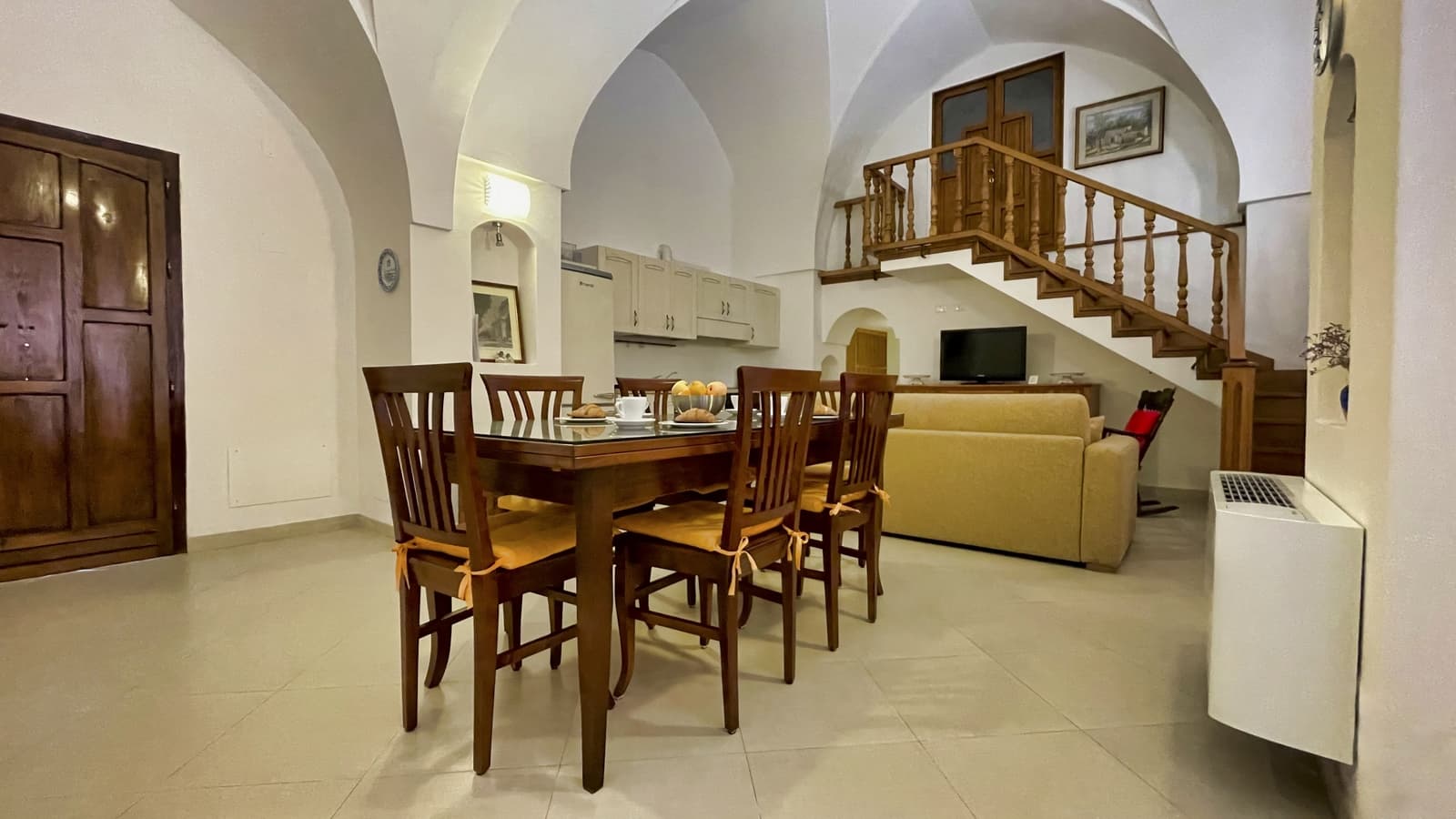 Wooden staircase to the loft in the Caretta Caretta suite